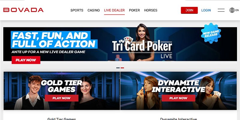 Bovada Casino US - Live Casino