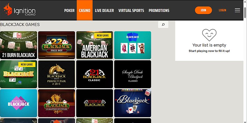 Ignition Casino USA - Blackjack