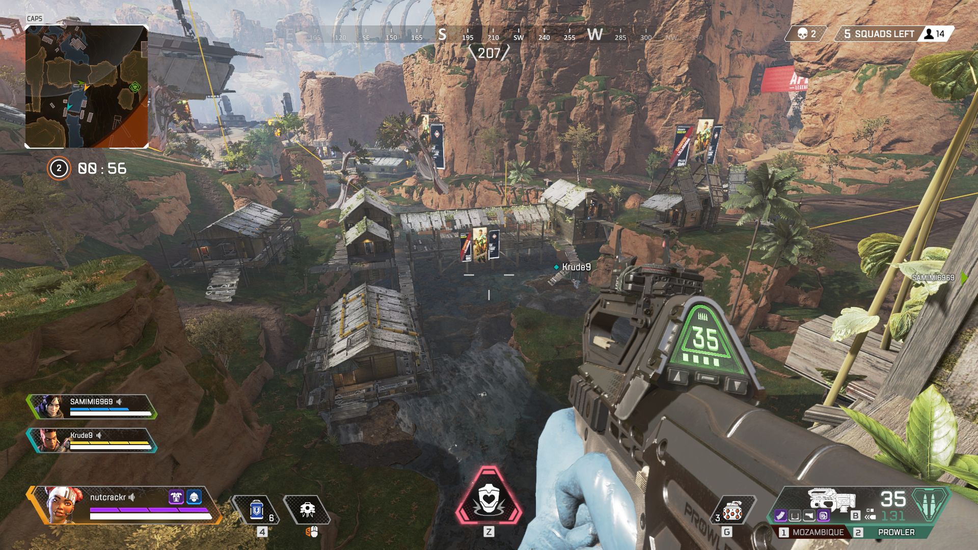 Screenshots of the two games. Upper panel shows Apex Legends