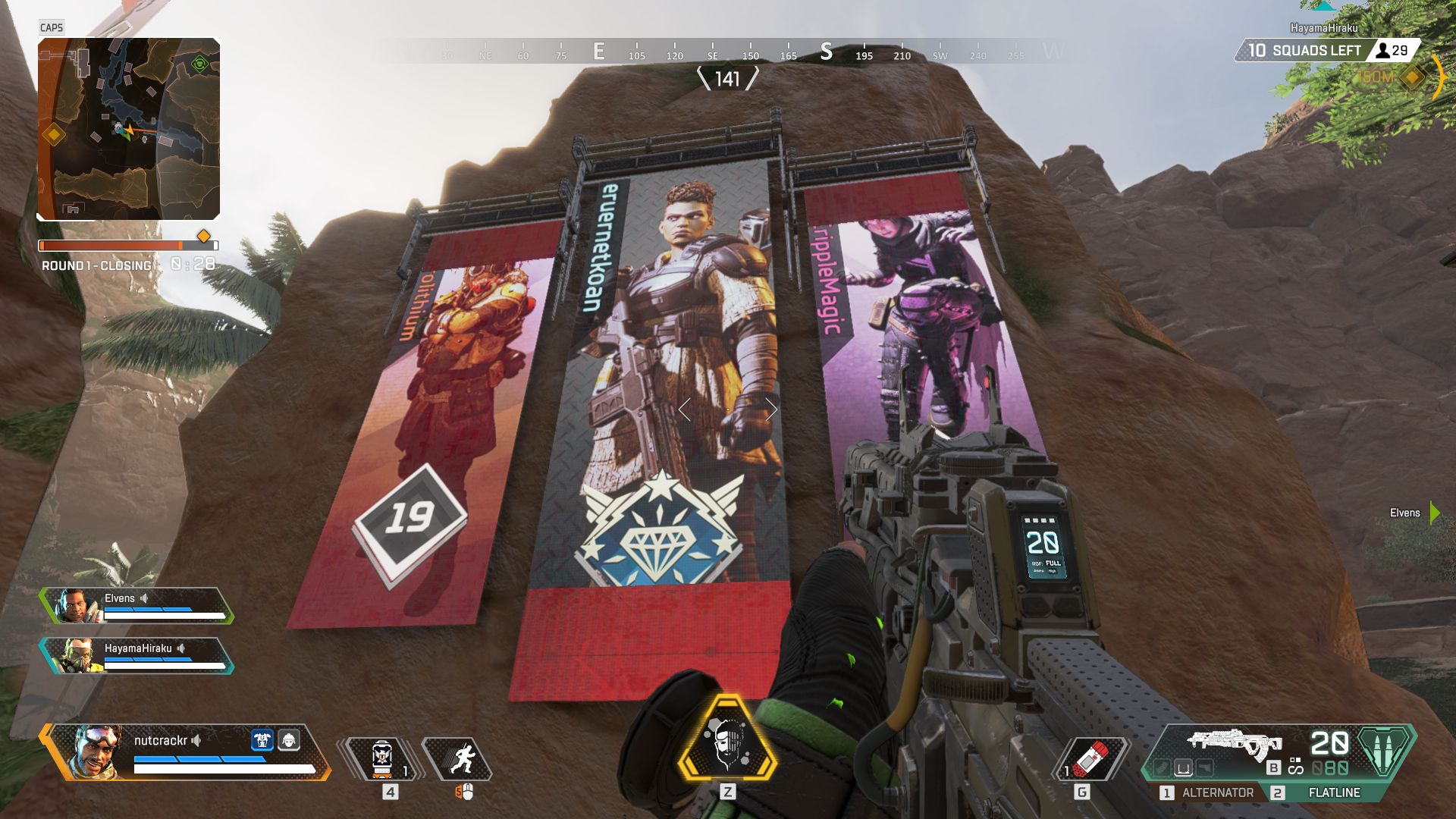 Screenshots of the two games. Upper panel shows Apex Legends