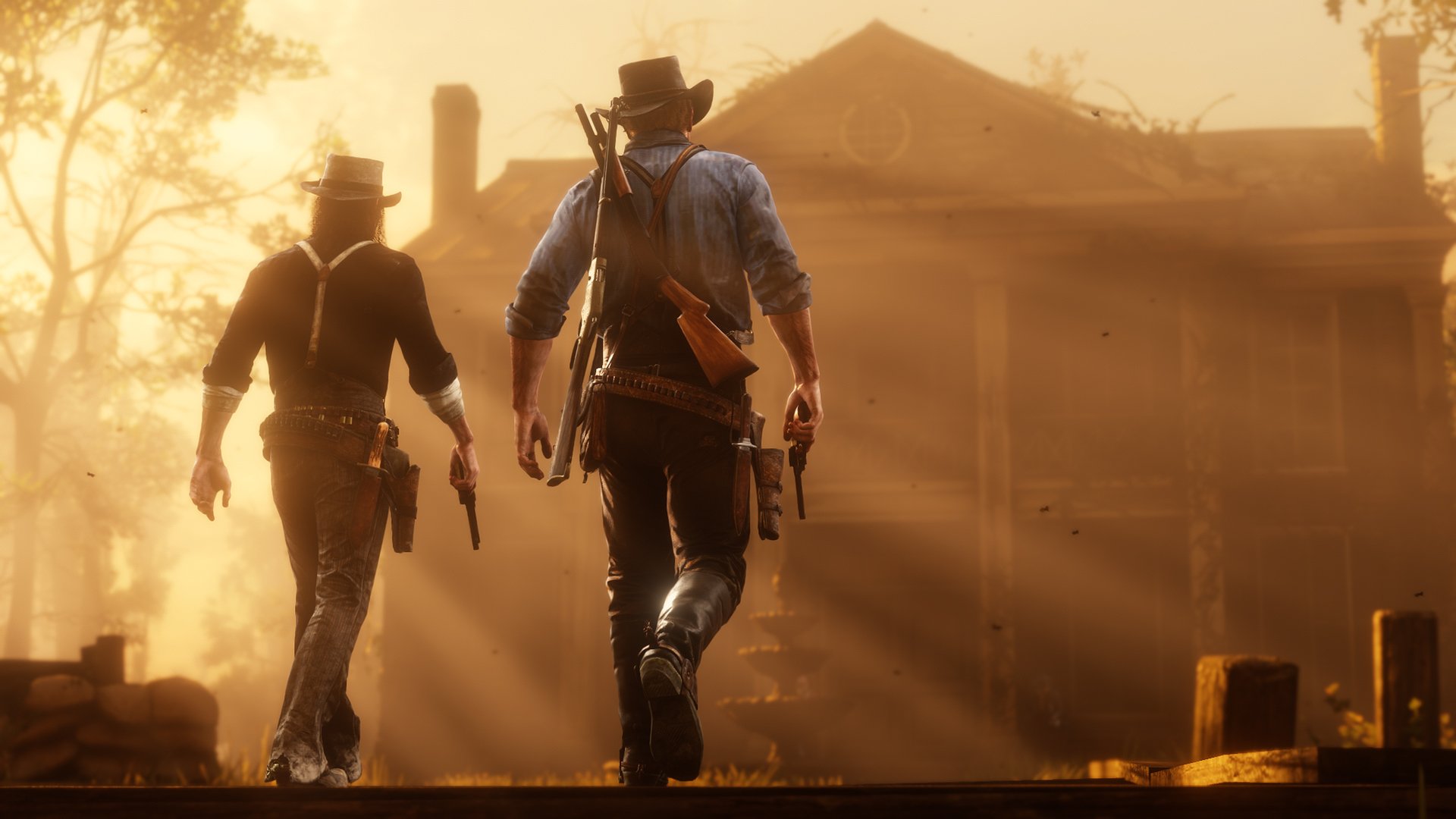 Red Dead Redemption 2, red, video games, PC gaming, screen shot